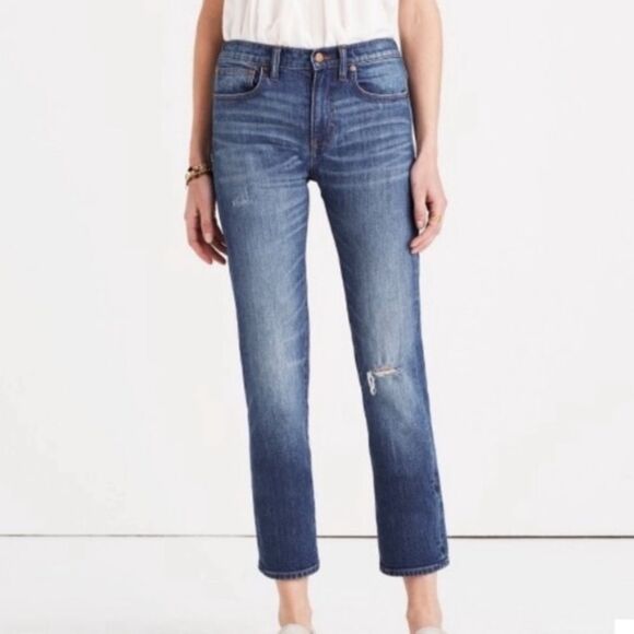 Madewell Cruiser Straight Crop Denim Roger Wash - Picture 8 of 9
